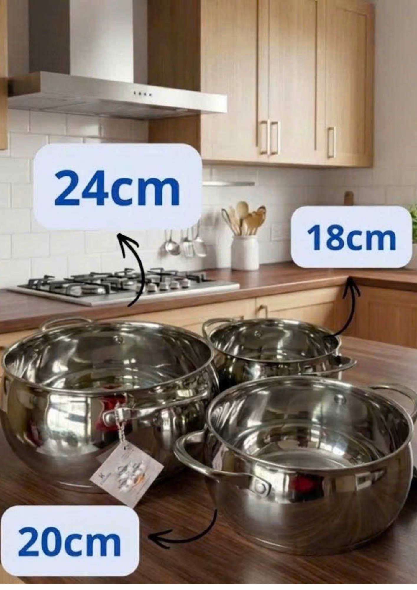 BỘ 3 NỒI INOX NGUYÊN KHỐI